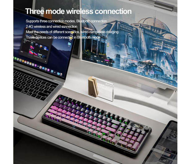 Attack Shark X98PRO Wireless Full-size layout różowa - 1472702 - zdjęcie 19